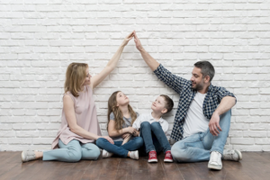 high five, family playing together in Clarksville TN