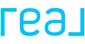 REAL Broker LLC logo in teal blue