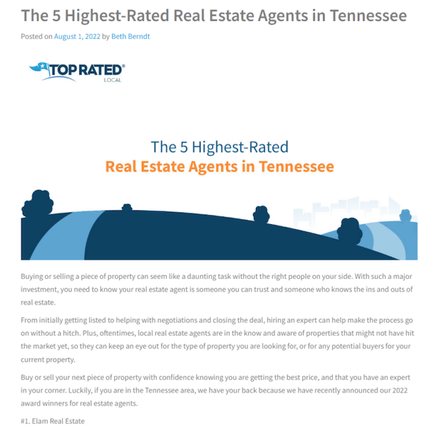Highest Rated Realtors in Tennessee. Ron Dayley has been rated #4 in the state for the last 2 years. Ron is the #1 rated realtor in Clarksville TN..